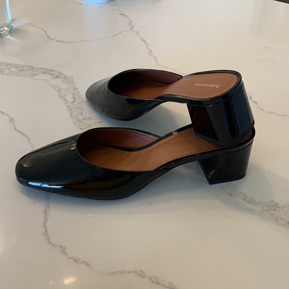 Reformation Marina Block Heel Mules - Black Patent - Picture 6 of 8